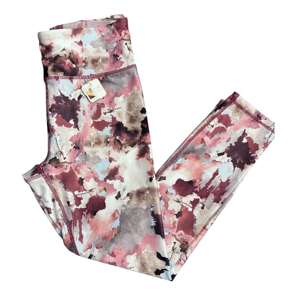 Activ8 High Waisted Tie Dye Leggings Polyester Spandex Blend Pink Size Women S
